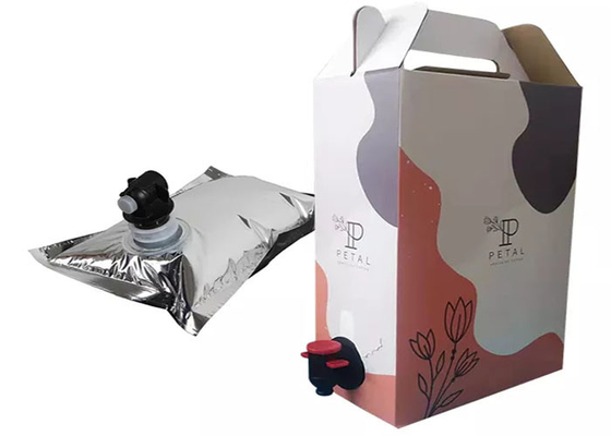 Sıvı Su Aseptik Meyve Suyu Plastik Musluk Torbası Kutu Kırmızı Şarap 5L Valfli / Tıkaçlı