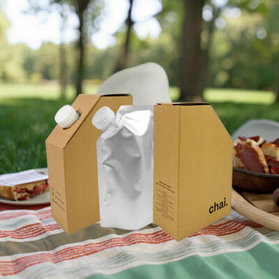 Sıvı depolama kapasitesini arttırmak ve işleme süreçlerini basitleştirmek için tasarlanmış saplı kutu ambalajlı torba