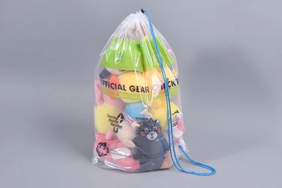 8kgs Yük LDPE Tek Omuz Plastik İpli Çanta Beyaz Şeffaf PE Seyahat Çantası Özel İpli Çanta