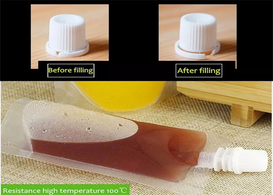 Şarap Süt Suyu İçecek için Gıda Sınıfı Stand Up Plastik İçecek Sıvı Emzik Kılıfı