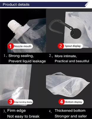 Şarap Süt Suyu İçecek için Gıda Sınıfı Stand Up Plastik İçecek Sıvı Emzik Kılıfı