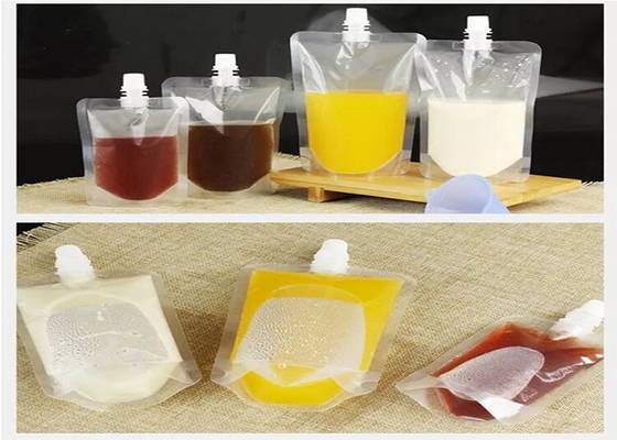 Şarap Süt Suyu İçecek için Gıda Sınıfı Stand Up Plastik İçecek Sıvı Emzik Kılıfı