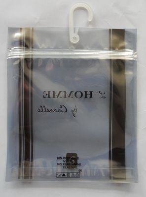 Erkek İç Giyim / Konfeksiyon İçin Askıları / Kanca Ve Zip Kilidi ile Su geçirmez Poli Çantalar