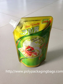 Soya Sütü İçin Poli Torbalar Ambalaj Lamine Spouted Poşetler Spout Pouch Stand Up