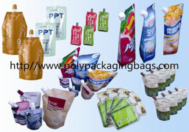 Soya Sütü İçin Poli Torbalar Ambalaj Lamine Spouted Poşetler Spout Pouch Stand Up