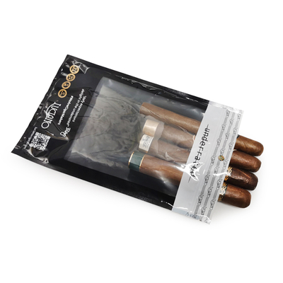 Özel Tütün Ambalajı Nemlendirici Plastik Poşetler Nemlendirilmiş Puro Humidor Torbaları 5-6 Puro İçin Higrometre ve Bölücü ile