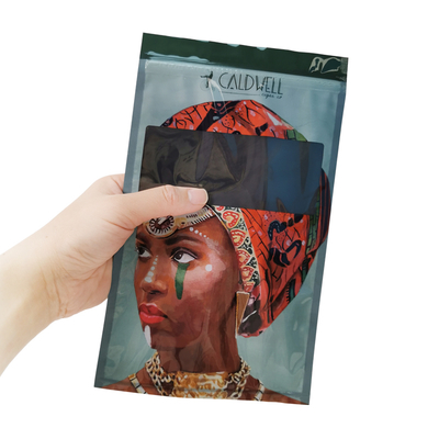 Custom Resealable Foil Ziplock Three Side Seal Natural Leaf Cigar Wraps Moisturizing Plastic Packaging Bag with Clear Window