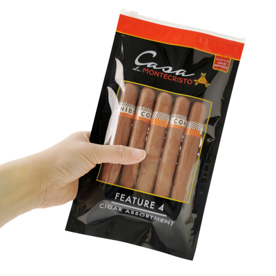 Rotogravür Baskı PET/PE Plastik Torbalar Yan Yüzey Kapama Fermuarlı Çanta Puro Kesesi Tütün Kesesi Mylar Çanta Paketleme İçin