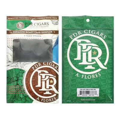 Özel yeniden kapanan folyo ziplock üç taraflı mühürlenme doğal yapraklı puro sargıları nemlendirici plastik ambalaj torbası açık pencereli