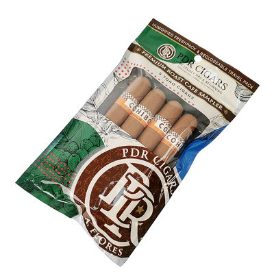 Özel yeniden kapanan folyo ziplock üç taraflı mühürlenme doğal yapraklı puro sargıları nemlendirici plastik ambalaj torbası açık pencereli