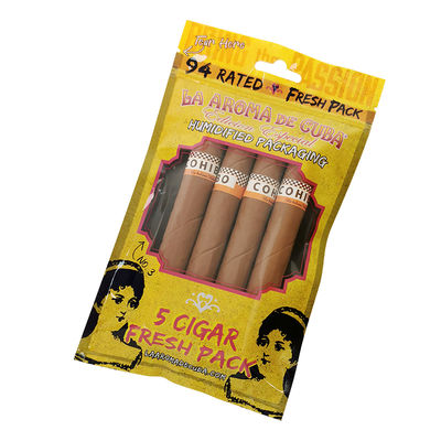 Özel Baskılı Kilitli Puro Ambalaj Poşetleri Puro Nemlendirilmiş Plastik Kılıflar Nemlendirici Katmanlı ﻿