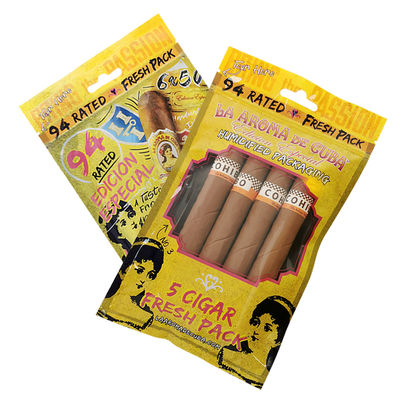 Özel Baskılı Kilitli Puro Ambalaj Poşetleri Puro Nemlendirilmiş Plastik Kılıflar Nemlendirici Katmanlı ﻿