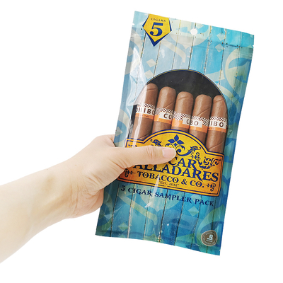 Özel Gravure Baskı Nemlendirilmiş Sigara Torbaları Ziplock Nemli Sigara Torbaları 5 Sigara Basit Paket Açık Pencere Plastik Paketi