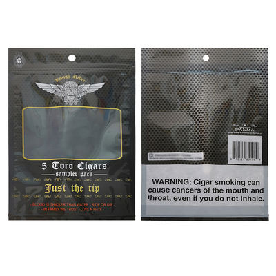 Özel tasarlanmış nem geçirmez düz çantalar basılı ısı mühürlenebilir alüminyum folyo Mylar 3 yan mühürleme tütün yaprağı sigara sargıları için