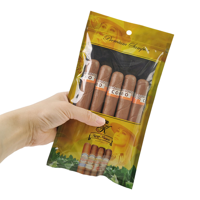 Özel Baskı Humidor Paketi Plastik Üç Taraflı Mühürlenmiş Ziplock Sigara Torbası Sigara Paketleme Poşet Sigara Humidor Nemlendiricisi