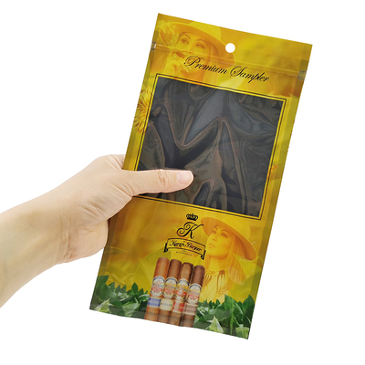 Özel Baskı Humidor Paketi Plastik Üç Taraflı Mühürlenmiş Ziplock Sigara Torbası Sigara Paketleme Poşet Sigara Humidor Nemlendiricisi