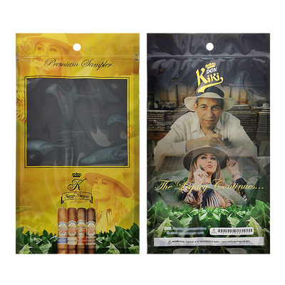 Özel Baskı Humidor Paketi Plastik Üç Taraflı Mühürlenmiş Ziplock Sigara Torbası Sigara Paketleme Poşet Sigara Humidor Nemlendiricisi