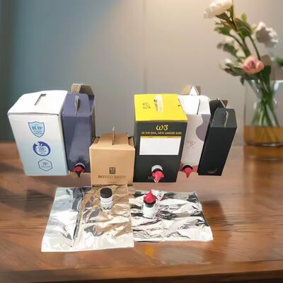 Spoutlu, Gıda Sınıfı Sıvı Ambalaj Uygulamaları İçin Uygun, Dokulu Yüzeyli Kutu İçinde Torba Plastik Kap