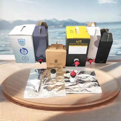 Spoutlu, Gıda Sınıfı Sıvı Ambalaj Uygulamaları İçin Uygun, Dokulu Yüzeyli Kutu İçinde Torba Plastik Kap