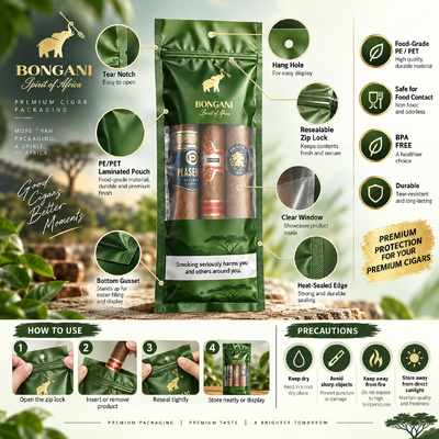 Nem Levhası İçeren, 5 Puro Saklamak İçin Uygun, Optimum Koşulları Koruyan Küçük Boy Puro Humidor Çantaları