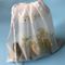 Eco - Friendly Drawstring Plastic Bags , White Transparent Soft Plastic Bundle Pocket Size W30 X L33cm