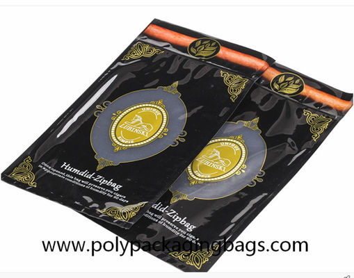 Üç Taraflı Mühür 0.09mm Açılıp Kapanabilir Puro Kilitli Torbalar Tütün Neme Torbası
