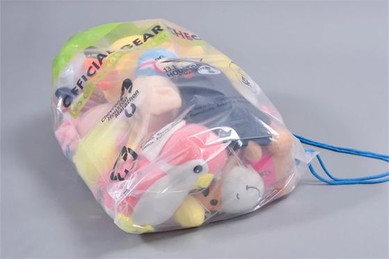 8kgs Yük LDPE Tek Omuz Plastik İpli Çanta Beyaz Şeffaf PE Seyahat Çantası Özel İpli Çanta