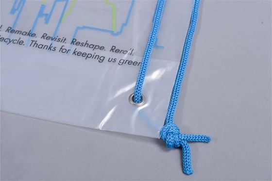 8kgs Yük LDPE Tek Omuz Plastik İpli Çanta Beyaz Şeffaf PE Seyahat Çantası Özel İpli Çanta