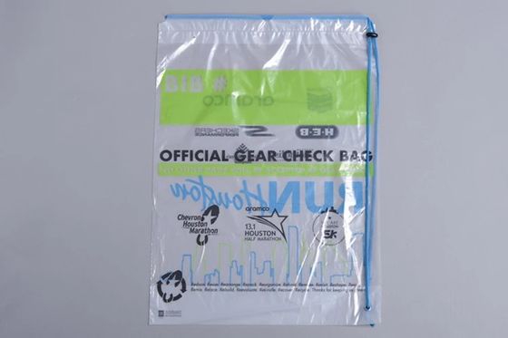8kgs Yük LDPE Tek Omuz Plastik İpli Çanta Beyaz Şeffaf PE Seyahat Çantası Özel İpli Çanta