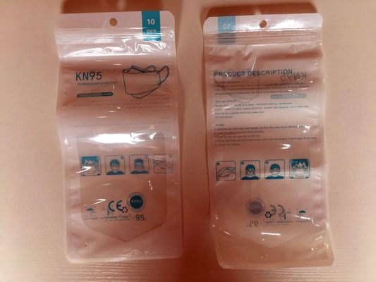 Tek Kullanımlık Gravür Baskı CPP Plastik Fermuar Kılıfı Kilitli Maske Ambalaj Torbaları