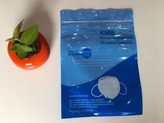 Gravür Baskı 100 Mikron N95 Maske Paketleme Torbası Üst Kilitli Çanta