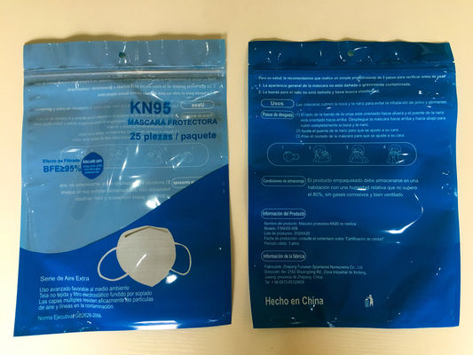 Gravür Baskı 100 Mikron N95 Maske Paketleme Torbası Üst Kilitli Çanta