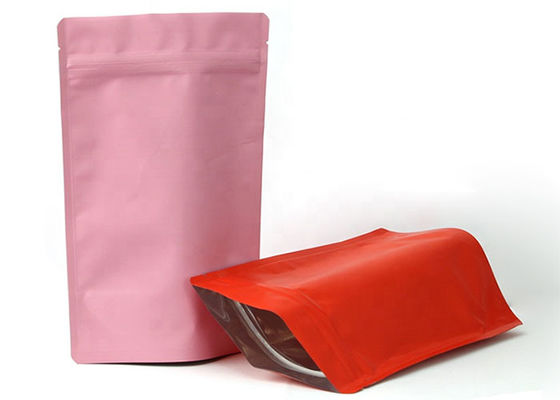 Buzlu Mat Siyah Çay Alüminyum Zip Kilit Torbaları Doypack Mylar Gıda İçin Depolama