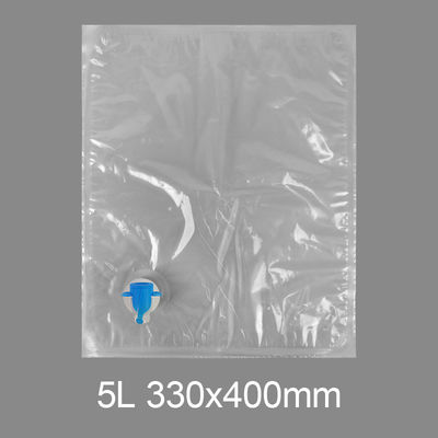 Özel Şeffaf BIB 3l 5l 10l 20l Plastik Musluk Çantası İçme Suyu Şarap Suyu Çantası Kutuda Kelebek Valfi Vitop