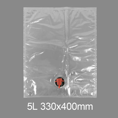 Özel Şeffaf BiB 5l Plastik Musluk Çantası İçme Su Şarap Suyu Çantası Kelebek Valfi Vitop ile Kutusu Dispenser